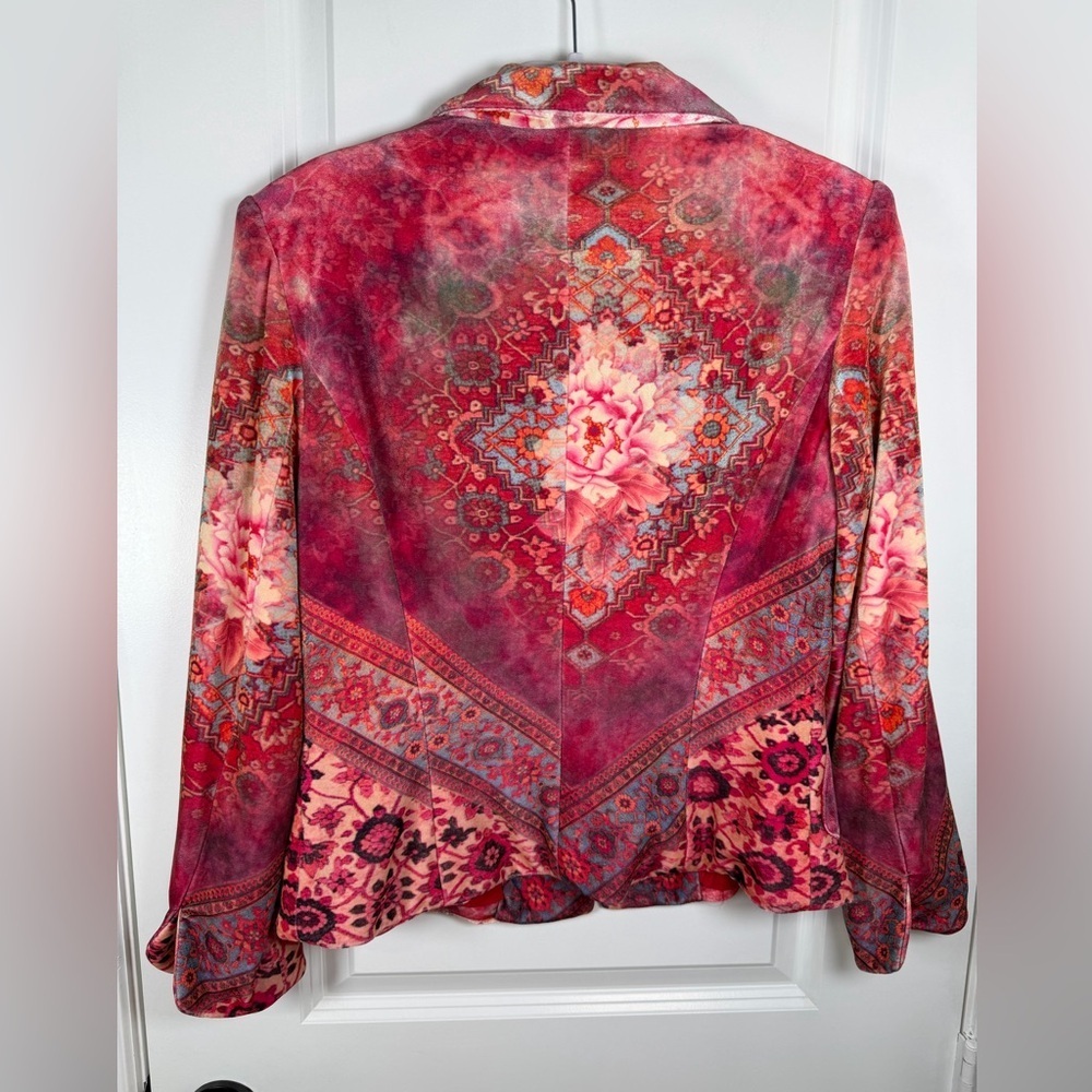 Bold Red and Pink Paisley Blazer - Picture 3 of 7